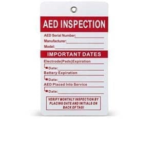 AED Inspection Tag |