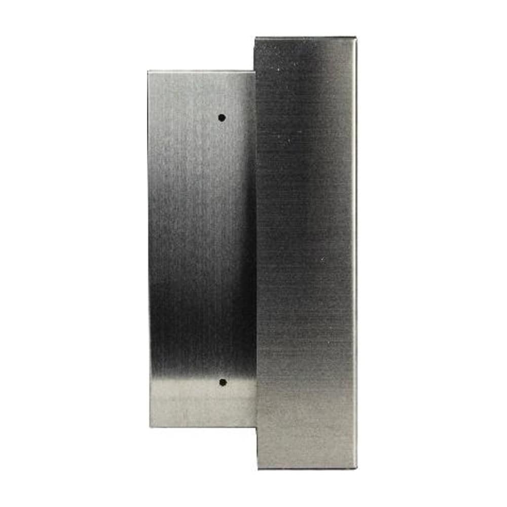 Cubix stainless steel semi recessed AED cabinet side view, small Cubix stainless steel semi recessed AED cabinet side view, small